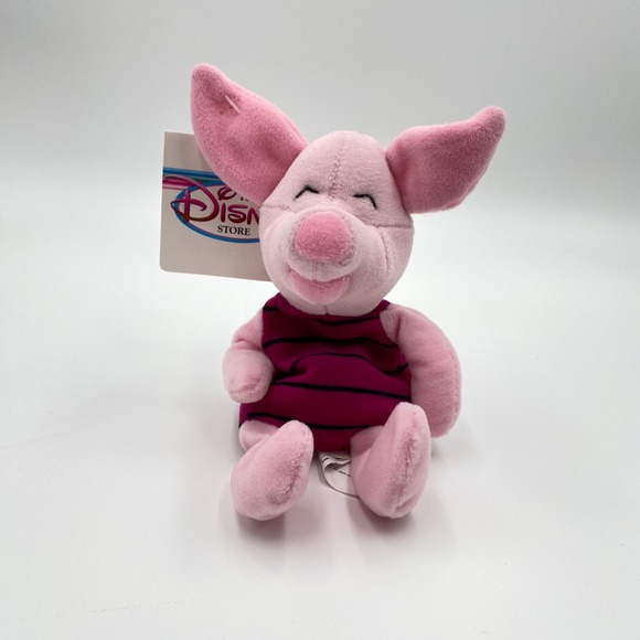 Disney Store Piglet Plush Winnie the Pooh Beanbag Stuffed Animal with Tags Kids - Picture 1 of 4